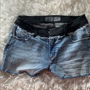Blue Revival two tone jean shorts